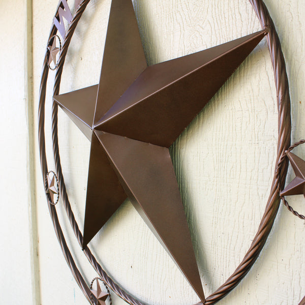 WELCOME BARN STAR METAL LONE STAR TWISTED ROPE RING WESTERN HOME DECOR HANDMADE #EH12842