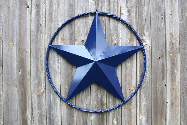 24",32",36" RUSTIC NAVY BLUE BARN LONE STAR TWISTED ROPE RING WESTERN HOME DECOR HANDMADE NEW-#EH12600