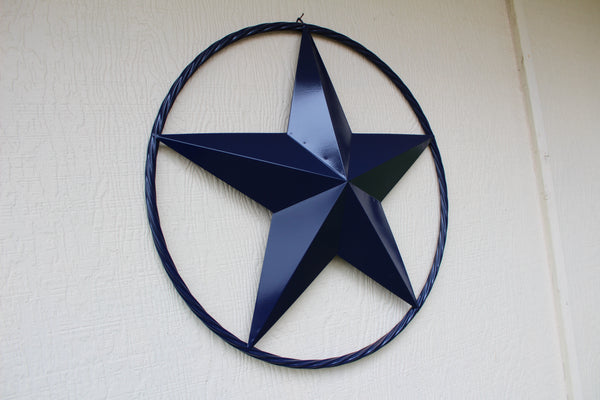 24",32",36" RUSTIC NAVY BLUE BARN LONE STAR TWISTED ROPE RING WESTERN HOME DECOR HANDMADE NEW-#EH12600