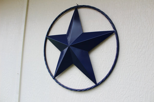 24",32",36" RUSTIC NAVY BLUE BARN LONE STAR TWISTED ROPE RING WESTERN HOME DECOR HANDMADE NEW-#EH12600