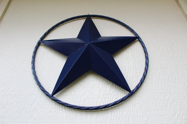 24",32",36" RUSTIC NAVY BLUE BARN LONE STAR TWISTED ROPE RING WESTERN HOME DECOR HANDMADE NEW-#EH12600
