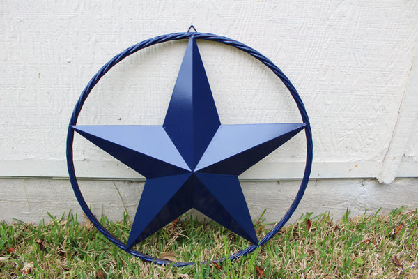 24",32",36" RUSTIC NAVY BLUE BARN LONE STAR TWISTED ROPE RING WESTERN HOME DECOR HANDMADE NEW-#EH12600