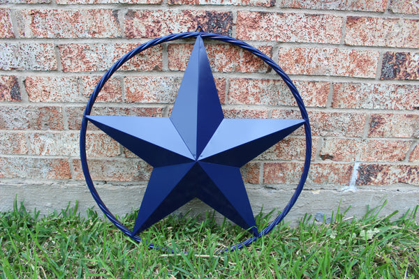 24",32",36" RUSTIC NAVY BLUE BARN LONE STAR TWISTED ROPE RING WESTERN HOME DECOR HANDMADE NEW-#EH12600