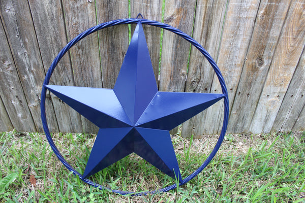 24",32",36" RUSTIC NAVY BLUE BARN LONE STAR TWISTED ROPE RING WESTERN HOME DECOR HANDMADE NEW-#EH12600