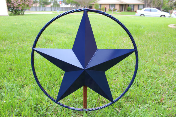 24",32",36" RUSTIC NAVY BLUE BARN LONE STAR TWISTED ROPE RING WESTERN HOME DECOR HANDMADE NEW-#EH12600