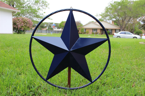 24",32",36" RUSTIC NAVY BLUE BARN LONE STAR TWISTED ROPE RING WESTERN HOME DECOR HANDMADE NEW-#EH12600