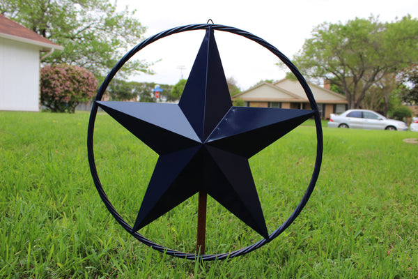 24",32",36" RUSTIC NAVY BLUE BARN LONE STAR TWISTED ROPE RING WESTERN HOME DECOR HANDMADE NEW-#EH12600