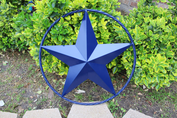 24",32",36" RUSTIC NAVY BLUE BARN LONE STAR TWISTED ROPE RING WESTERN HOME DECOR HANDMADE NEW-#EH12600
