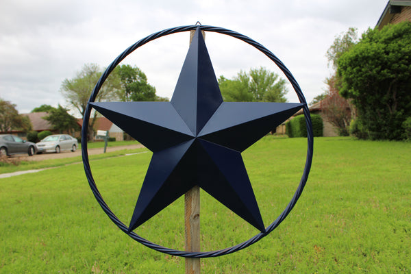 24",32",36" RUSTIC NAVY BLUE BARN LONE STAR TWISTED ROPE RING WESTERN HOME DECOR HANDMADE NEW-#EH12600