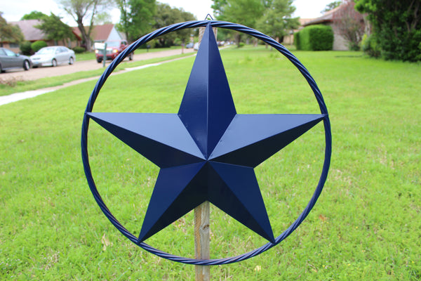 24",32",36" RUSTIC NAVY BLUE BARN LONE STAR TWISTED ROPE RING WESTERN HOME DECOR HANDMADE NEW-#EH12600