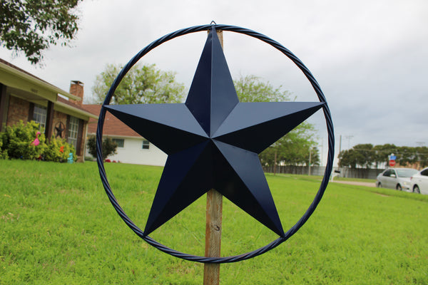 24",32",36" RUSTIC NAVY BLUE BARN LONE STAR TWISTED ROPE RING WESTERN HOME DECOR HANDMADE NEW-#EH12600
