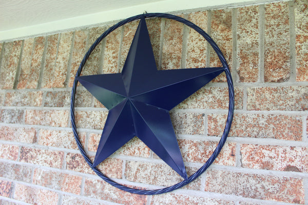 24",32",36" RUSTIC NAVY BLUE BARN LONE STAR TWISTED ROPE RING WESTERN HOME DECOR HANDMADE NEW-#EH12600