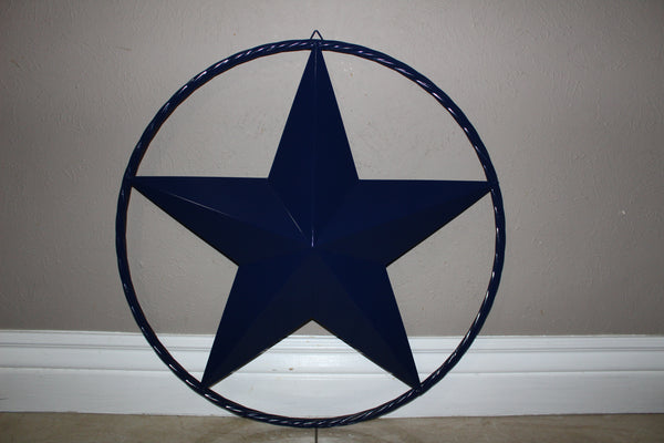 24",32",36" RUSTIC NAVY BLUE BARN LONE STAR TWISTED ROPE RING WESTERN HOME DECOR HANDMADE NEW-#EH12600