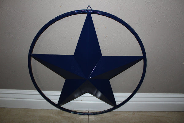 24",32",36" RUSTIC NAVY BLUE BARN LONE STAR TWISTED ROPE RING WESTERN HOME DECOR HANDMADE NEW-#EH12600