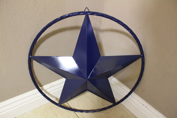 24",32",36" RUSTIC NAVY BLUE BARN LONE STAR TWISTED ROPE RING WESTERN HOME DECOR HANDMADE NEW-#EH12600