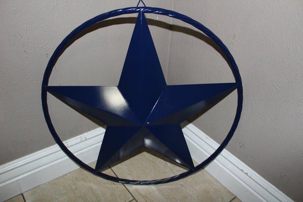 24",32",36" RUSTIC NAVY BLUE BARN LONE STAR TWISTED ROPE RING WESTERN HOME DECOR HANDMADE NEW-#EH12600