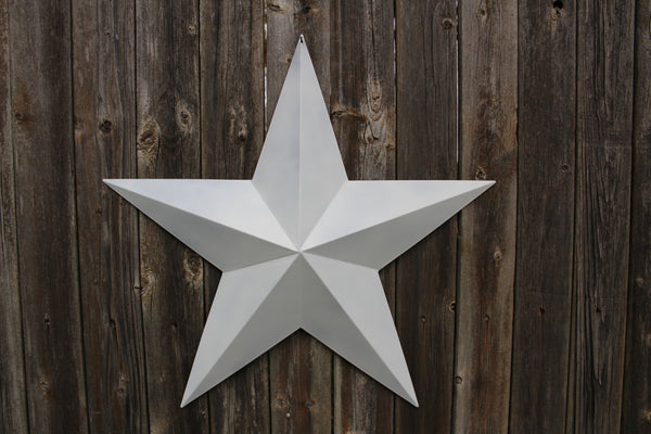 12",24",36" WHITE BARN STAR 5 POINT 3d METAL STAR OF DAVID WESTERN HOME DECOR HANDMADE #EH12630
