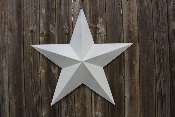 12",24",36" WHITE BARN STAR 5 POINT 3d METAL STAR OF DAVID WESTERN HOME DECOR HANDMADE #EH12630
