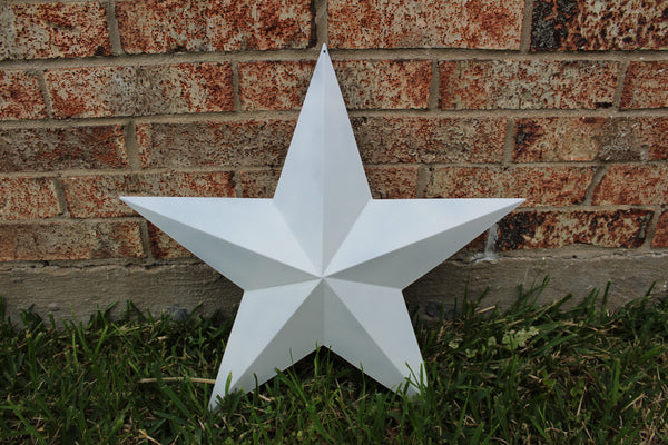 12",24",36" WHITE BARN STAR 5 POINT 3d METAL STAR OF DAVID WESTERN HOME DECOR HANDMADE #EH12630