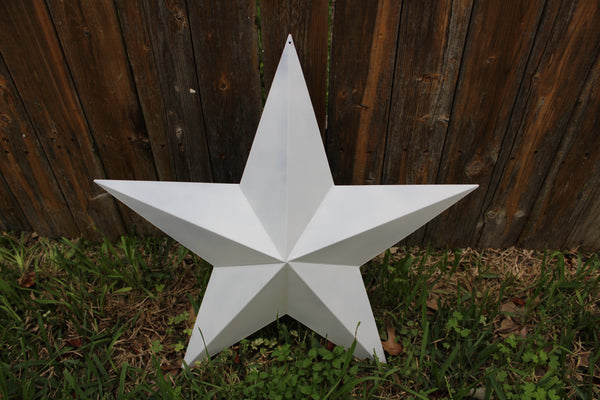 12",24",36" WHITE BARN STAR 5 POINT 3d METAL STAR OF DAVID WESTERN HOME DECOR HANDMADE #EH12630