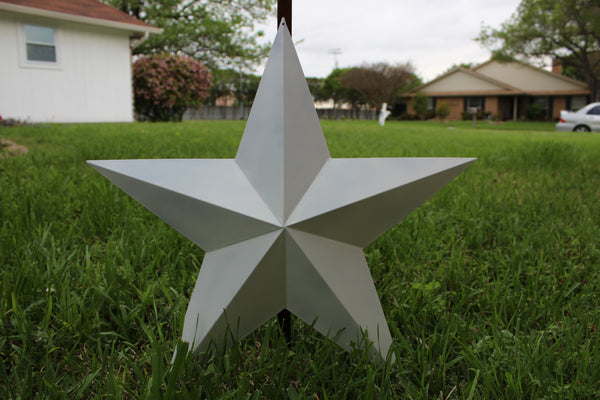 12",24",36" WHITE BARN STAR 5 POINT 3d METAL STAR OF DAVID WESTERN HOME DECOR HANDMADE #EH12630