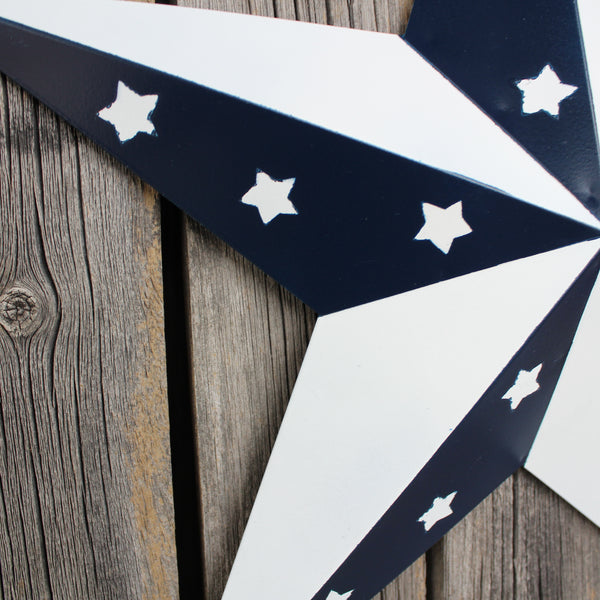 12",24",36" BLUE & WHITE STAR 5 POINT METAL STAR OF DAVID WESTERN HOME DECOR HANDMADE #EH12665
