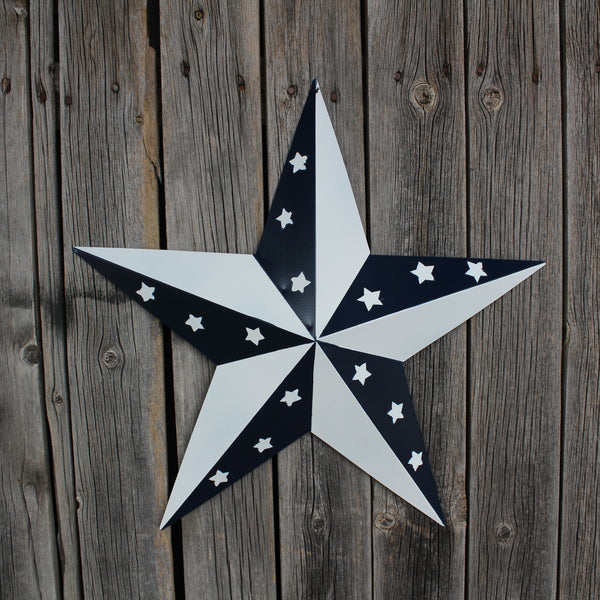 12",24",36" BLUE & WHITE STAR 5 POINT METAL STAR OF DAVID WESTERN HOME DECOR HANDMADE #EH12665