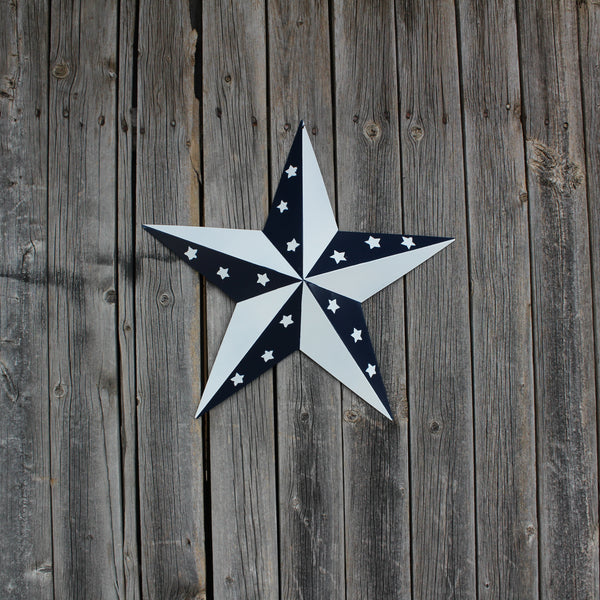 12",24",36" BLUE & WHITE STAR 5 POINT METAL STAR OF DAVID WESTERN HOME DECOR HANDMADE #EH12665
