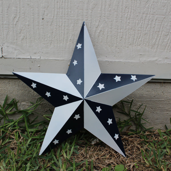 12",24",36" BLUE & WHITE STAR 5 POINT METAL STAR OF DAVID WESTERN HOME DECOR HANDMADE #EH12665