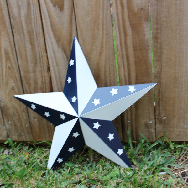 12",24",36" BLUE & WHITE STAR 5 POINT METAL STAR OF DAVID WESTERN HOME DECOR HANDMADE #EH12665