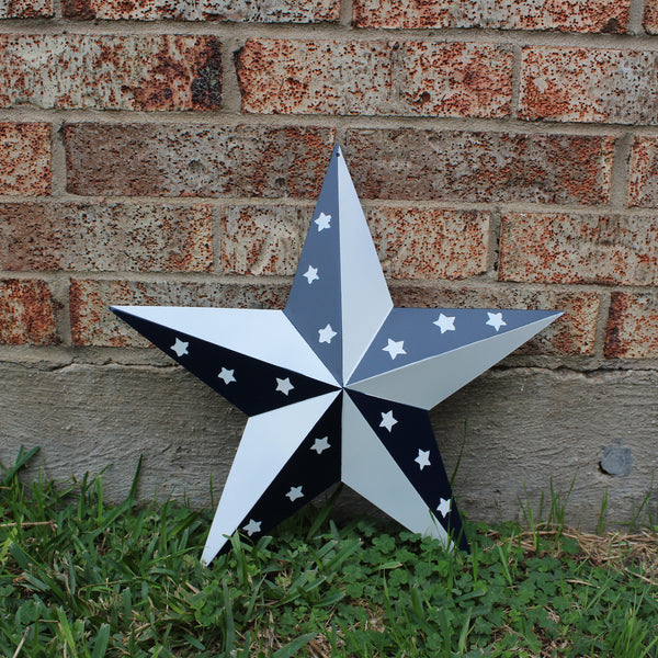 12",24",36" BLUE & WHITE STAR 5 POINT METAL STAR OF DAVID WESTERN HOME DECOR HANDMADE #EH12665