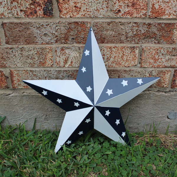 12",24",36" BLUE & WHITE STAR 5 POINT METAL STAR OF DAVID WESTERN HOME DECOR HANDMADE #EH12665