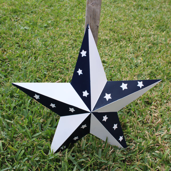 12",24",36" BLUE & WHITE STAR 5 POINT METAL STAR OF DAVID WESTERN HOME DECOR HANDMADE #EH12665