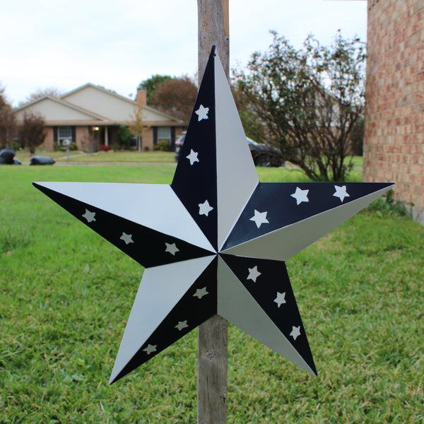 12",24",36" BLUE & WHITE STAR 5 POINT METAL STAR OF DAVID WESTERN HOME DECOR HANDMADE #EH12665