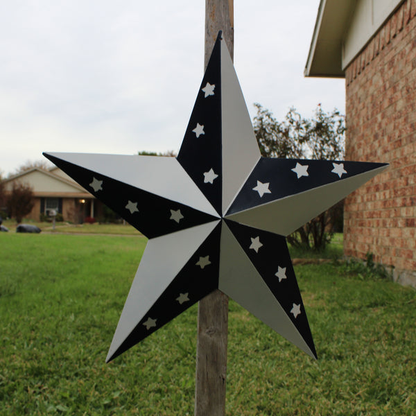 12",24",36" BLUE & WHITE STAR 5 POINT METAL STAR OF DAVID WESTERN HOME DECOR HANDMADE #EH12665