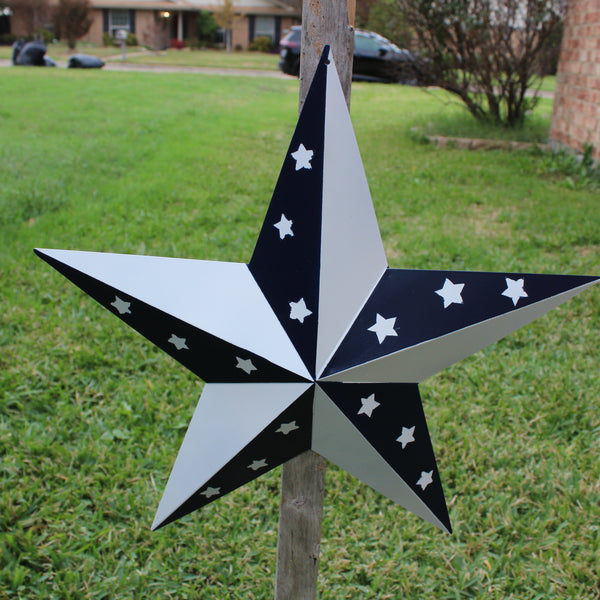 12",24",36" BLUE & WHITE STAR 5 POINT METAL STAR OF DAVID WESTERN HOME DECOR HANDMADE #EH12665
