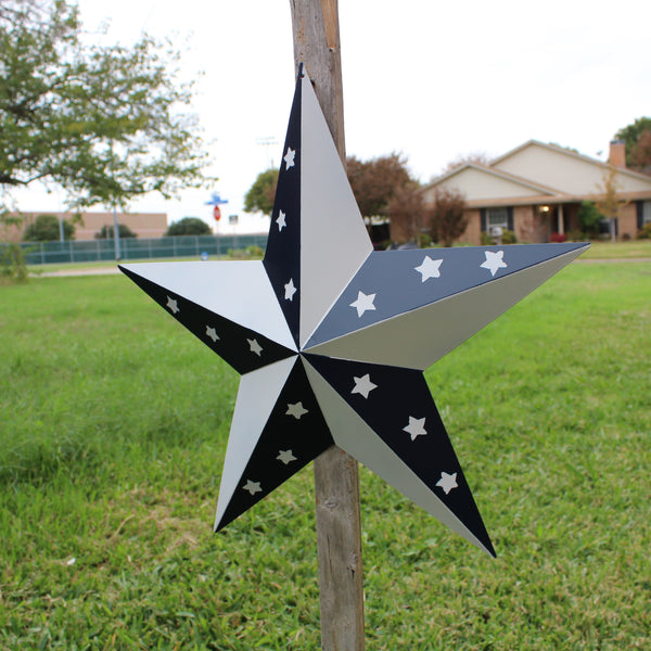 12",24",36" BLUE & WHITE STAR 5 POINT METAL STAR OF DAVID WESTERN HOME DECOR HANDMADE #EH12665