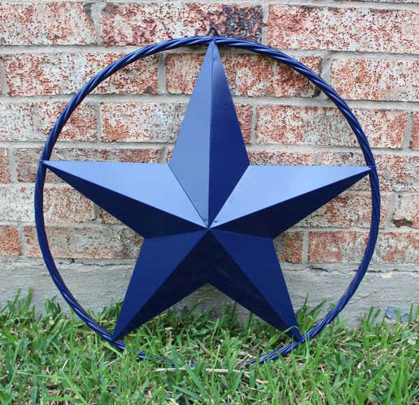 24",32",36" RUSTIC NAVY BLUE BARN LONE STAR TWISTED ROPE RING WESTERN HOME DECOR HANDMADE NEW-#EH12600