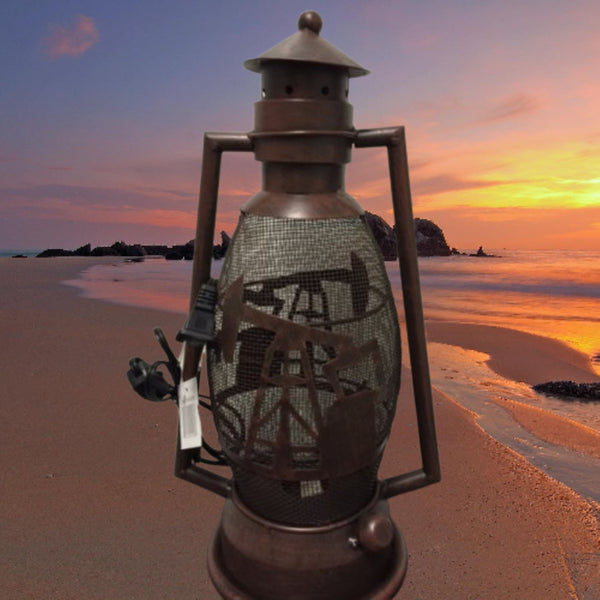 OIL DERRICK METAL ART ELECTRIC LANTERN LAMP WESTERN HOME WALL DECOR NEW LIGHTING #EH12733