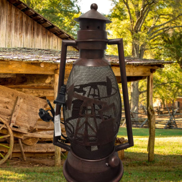 OIL DERRICK METAL ART ELECTRIC LANTERN LAMP WESTERN HOME WALL DECOR NEW LIGHTING #EH12733