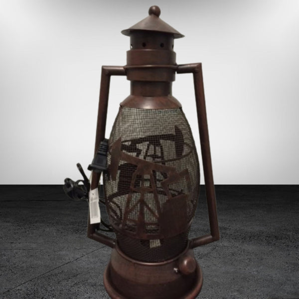 OIL DERRICK METAL ART ELECTRIC LANTERN LAMP WESTERN HOME WALL DECOR NEW LIGHTING #EH12733