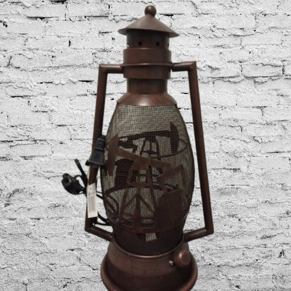 OIL DERRICK METAL ART ELECTRIC LANTERN LAMP WESTERN HOME WALL DECOR NEW LIGHTING #EH12733