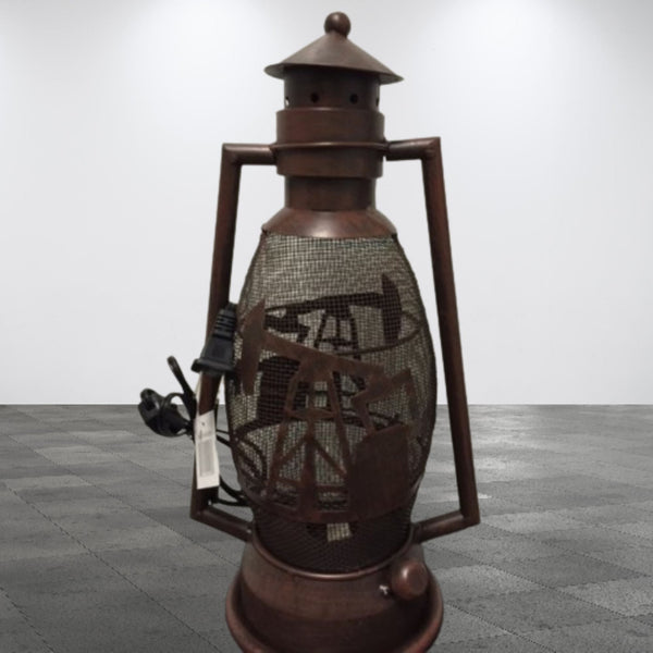 OIL DERRICK METAL ART ELECTRIC LANTERN LAMP WESTERN HOME WALL DECOR NEW LIGHTING #EH12733