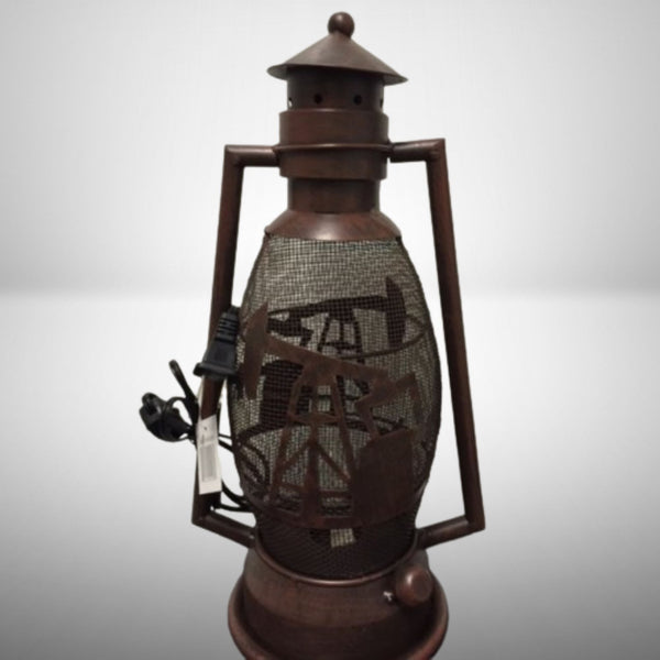 OIL DERRICK METAL ART ELECTRIC LANTERN LAMP WESTERN HOME WALL DECOR NEW LIGHTING #EH12733