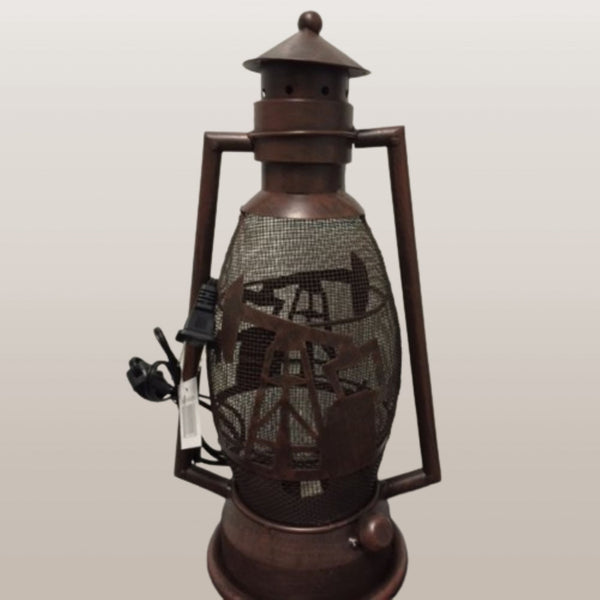 OIL DERRICK METAL ART ELECTRIC LANTERN LAMP WESTERN HOME WALL DECOR NEW LIGHTING #EH12733