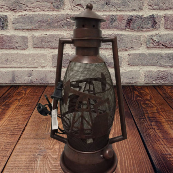 OIL DERRICK METAL ART ELECTRIC LANTERN LAMP WESTERN HOME WALL DECOR NEW LIGHTING #EH12733