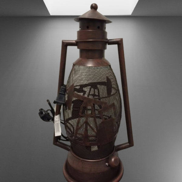 OIL DERRICK METAL ART ELECTRIC LANTERN LAMP WESTERN HOME WALL DECOR NEW LIGHTING #EH12733