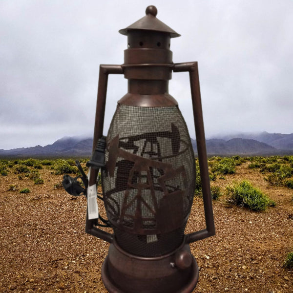 OIL DERRICK METAL ART ELECTRIC LANTERN LAMP WESTERN HOME WALL DECOR NEW LIGHTING #EH12733