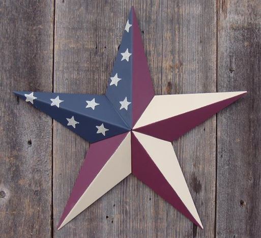 #EH10410 BARN STAR 10",16"24" METAL WALL ART MULTI COLOR WESTERN HOME DECOR HANDMADE