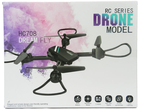 #HC708S DRONE 12" FLIES SUPER STEADY BLACK OR WHITE LED LIGHTS RC DRONES WESTERN RC TOYS USA NEW